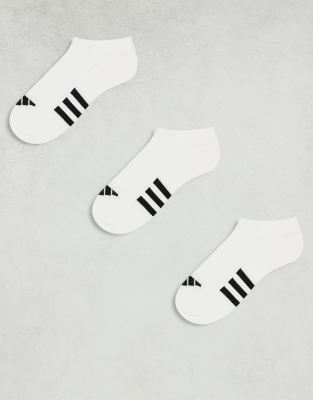 adidas performance adidas Sportswear 3 pack cushioned trainer socks in white-Multi