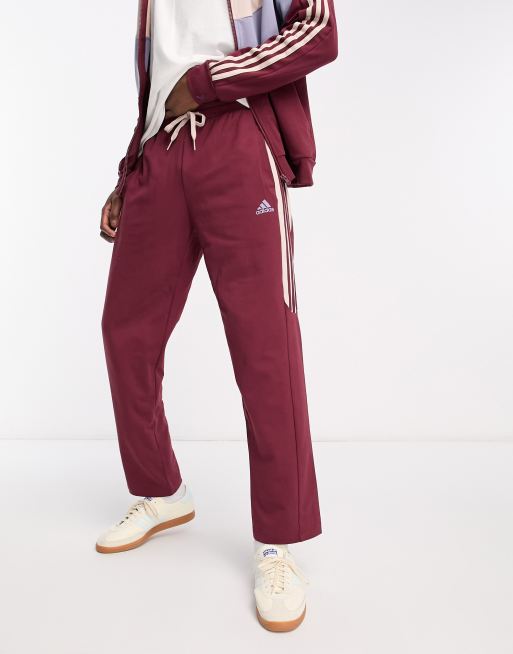 Cívico Contagioso Mitones adidas Sportswear 3 stripe colourblock tracksuit in burgundy | ASOS