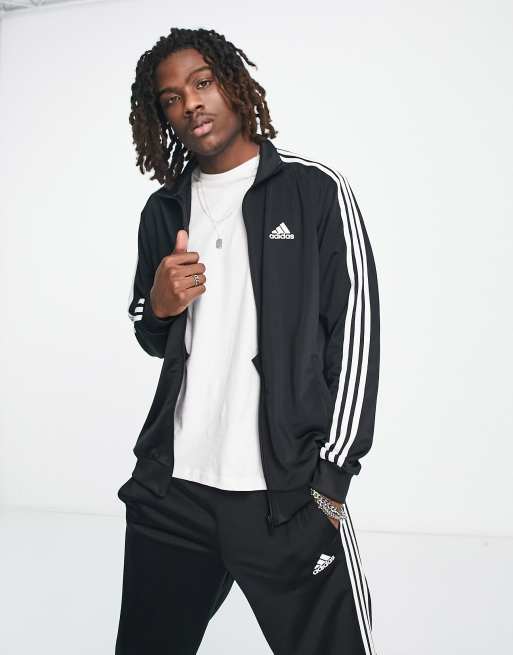 Adidas striped tracksuit sale