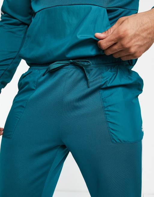 adidas Sportswear 3 Stripe tricot tracksuit in teal, 4 of 4