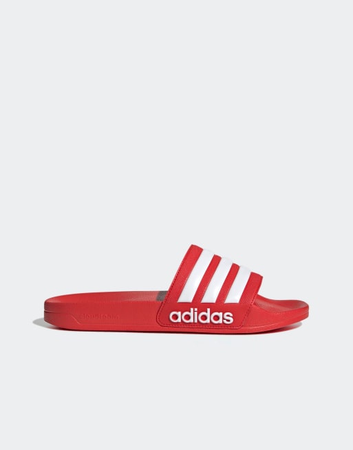 Slip on hot sale adidas red