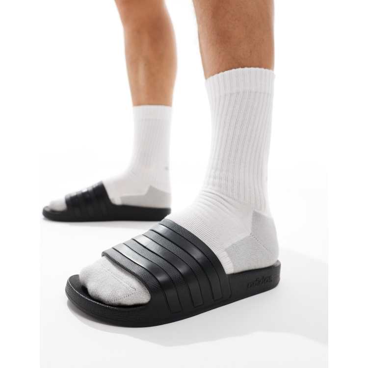 adidas Sportswear Adilette sliders in black ASOS