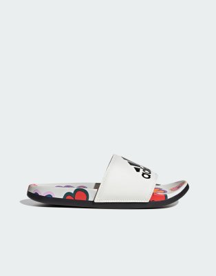 adidas Sportswear Adilette slides in white - ASOS Price Checker