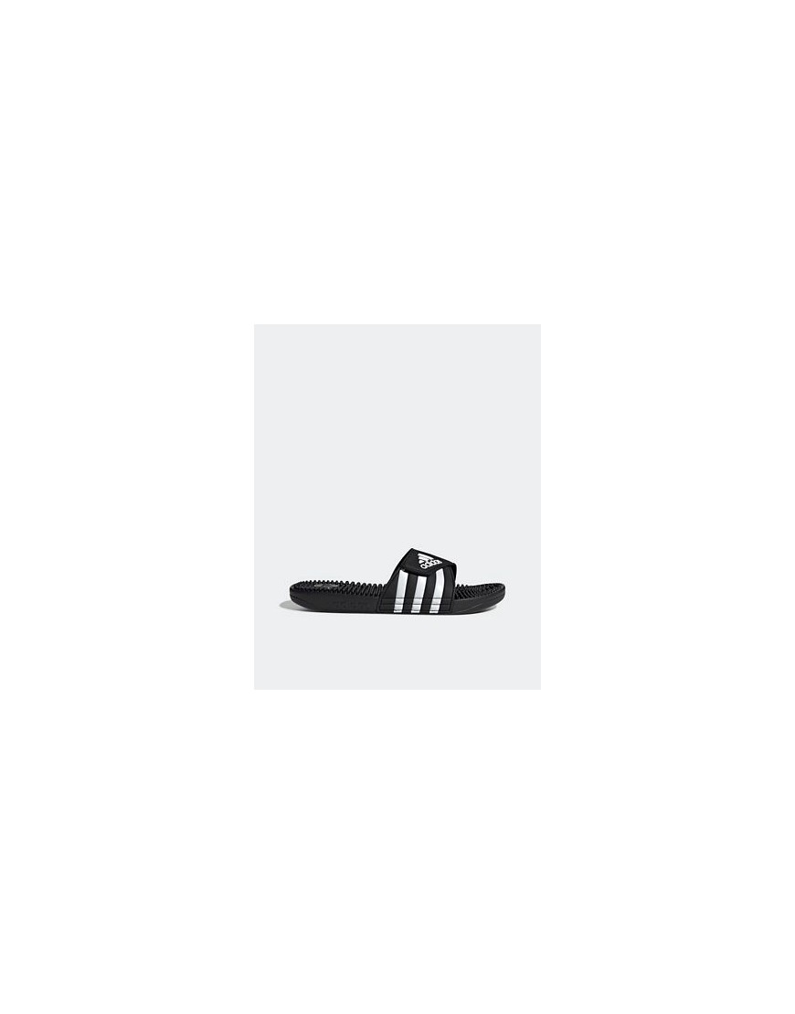 adidas Sportswear Adissage sliders in black and white