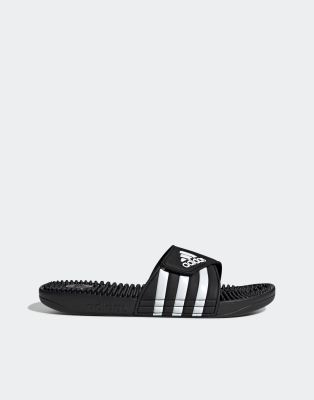 adidas Sportswear Adissage sliders in black and white