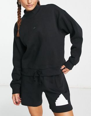 adidas Sportswear All Season high neck sweatshirt in black