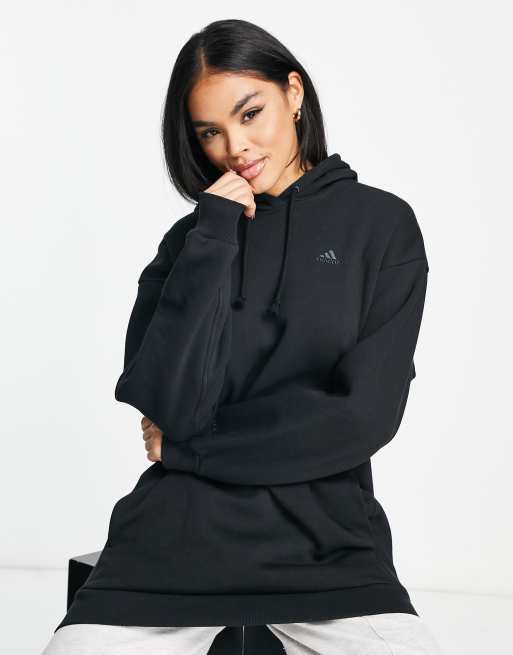 All black outlet adidas hoodie