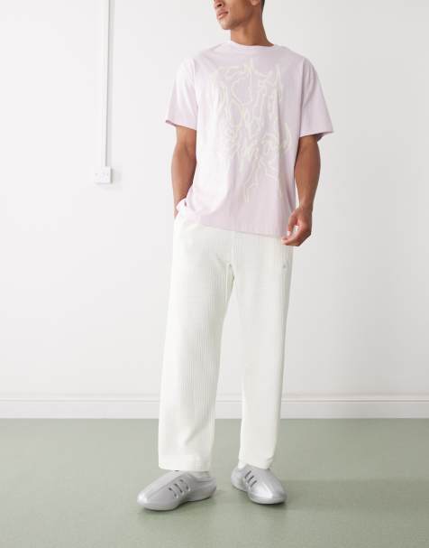 adidas Sportswear waffle track pants in white