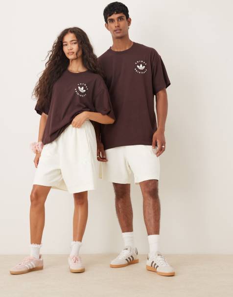 adidas Sportswear waffle shorts in white