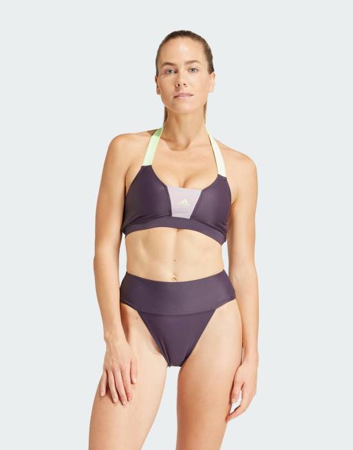 adidas Sportswear – Bikini in Lila mit Blockfarben-Details
