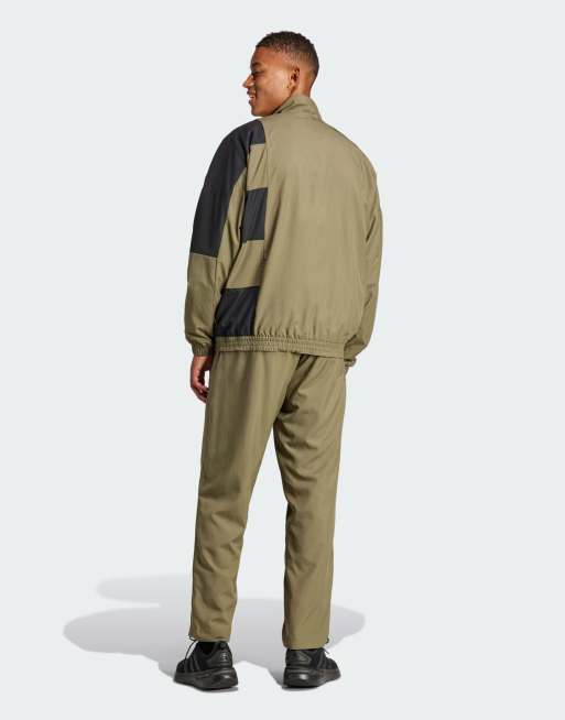 adidas Sportswear Colorblock tracksuit in green | ASOS