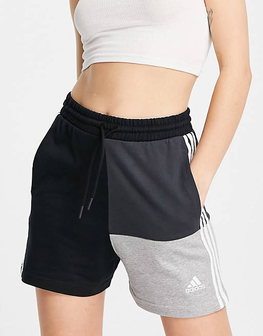 adidas Sportswear colourblock shorts in black