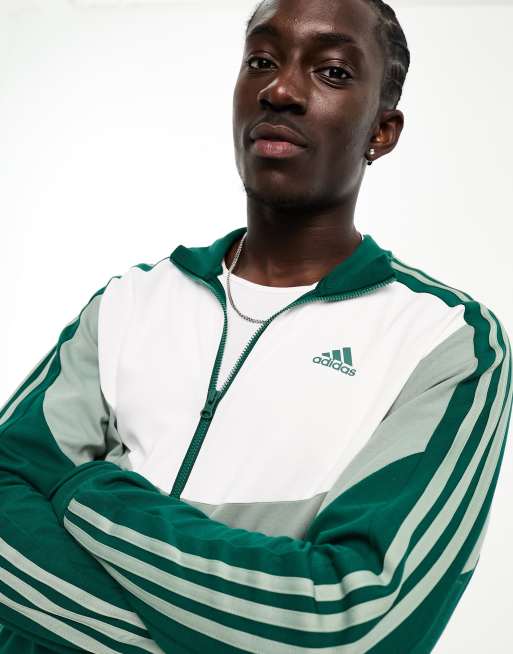 White and green outlet adidas tracksuit