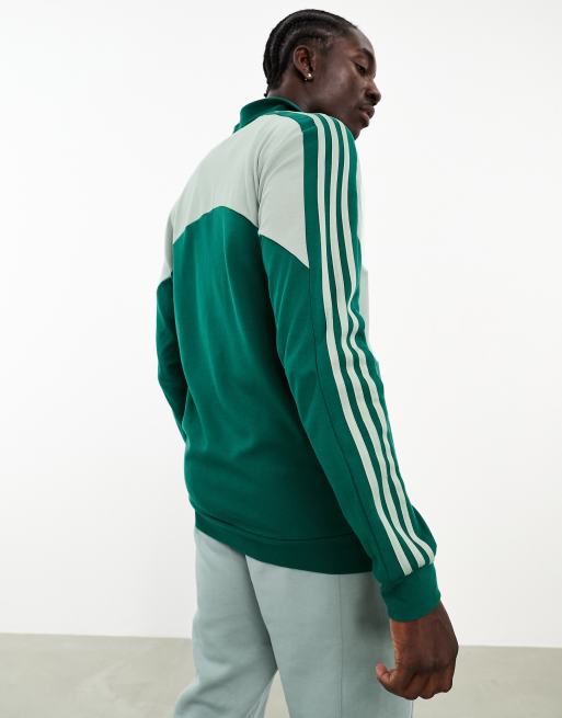 Green white adidas clearance tracksuit