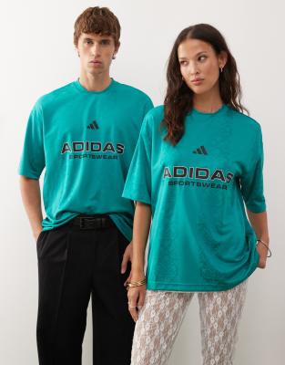 [adidas Originals] adidas Sportswear Common Goal football shirt in teal-Green L Dark green