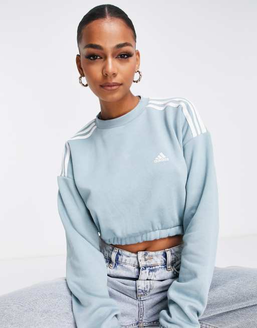 Adidas women's cropped clearance sweatshirt