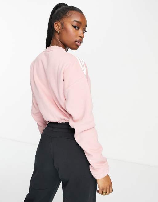 adidas Sportswear - Cropped sweatshirt med tre striber i lyserød, 2 af 4