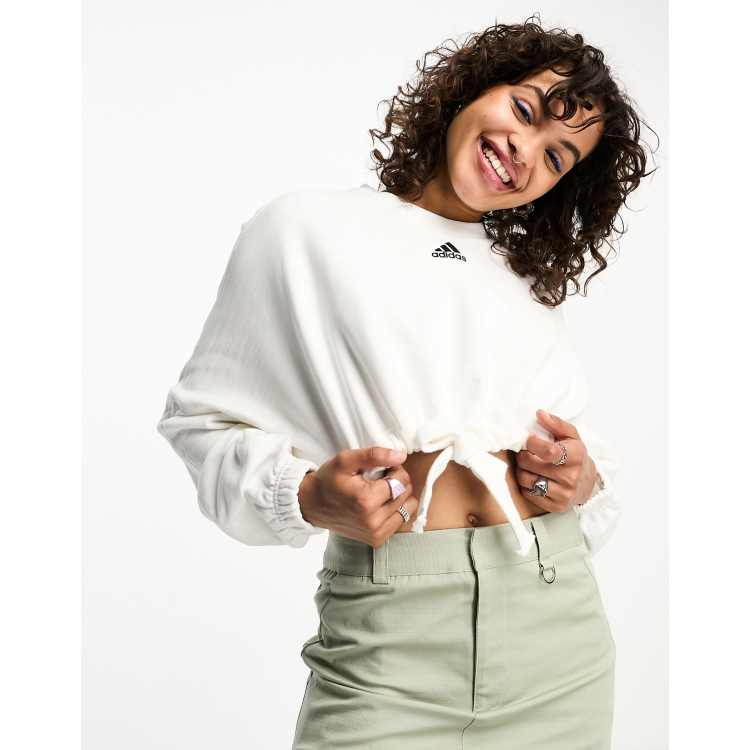 adidas Sportswear Dance cropped sweatshirt in white