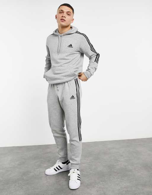 adidas Sportswear - Essential - 3-stribede joggingbukser i grå