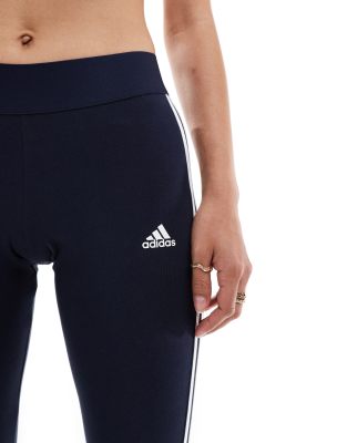 adidas 3 stripe leggings navy