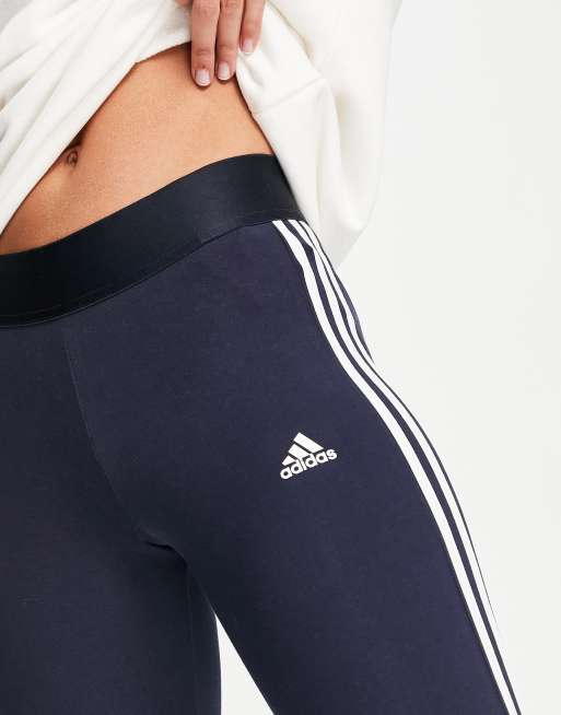 adidas navy 3 stripe leggings