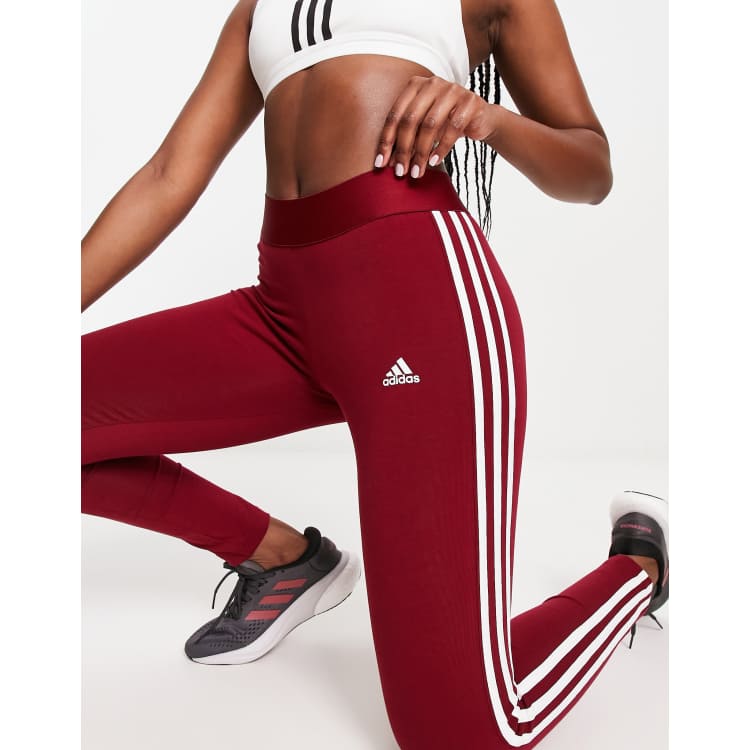 Adidas 3 stripe store pineapple red leggings