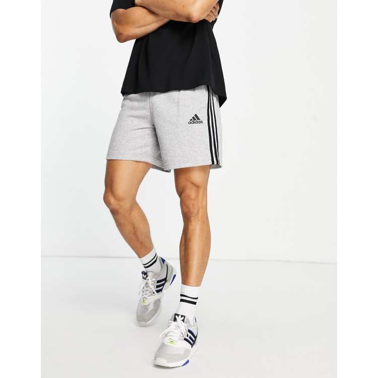 Adidas 3 best sale stripe sweat shorts