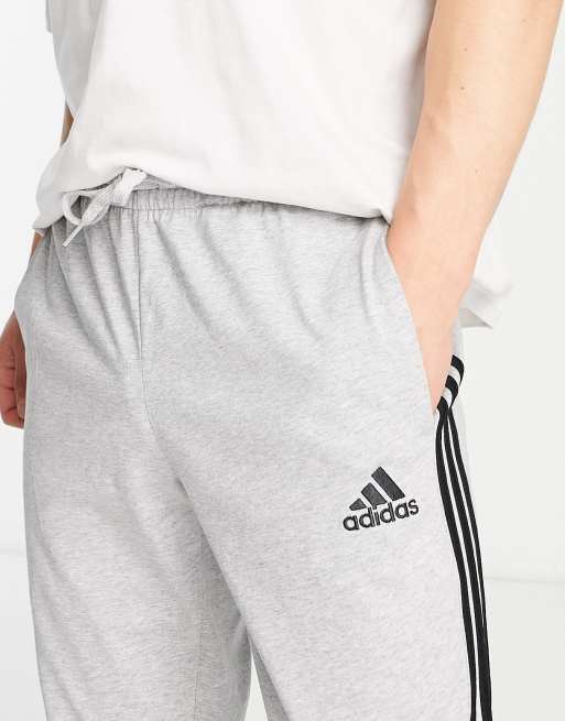 adidas Sportswear Essential 3 stripe trackies in grey, 4 of 4
