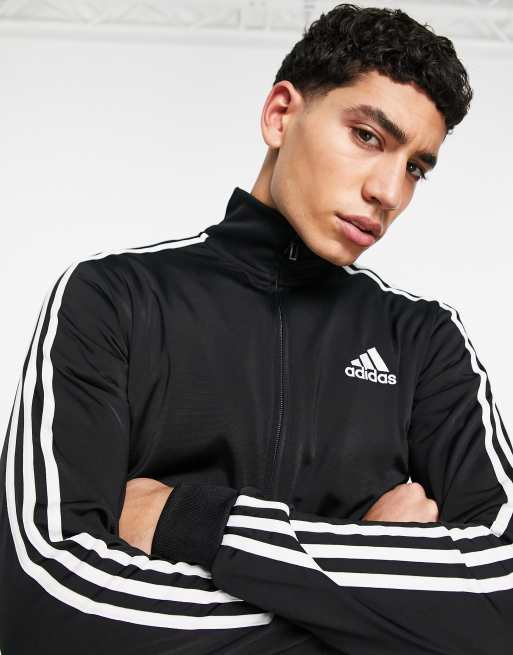 Adidas 3 discount stripe essential tracksuit