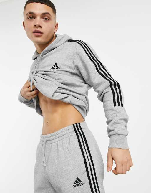 Jogging adidas gris bande blanche online