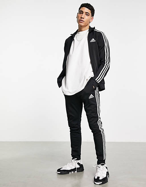 adidas - Sportswear Trainingspak met 3-Stripes in zwart ASOS
