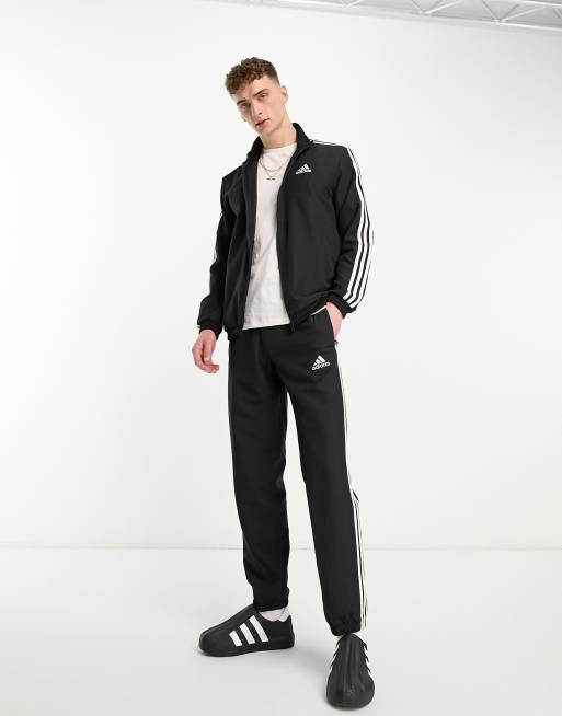 Adidas slim best sale fit tracksuit mens