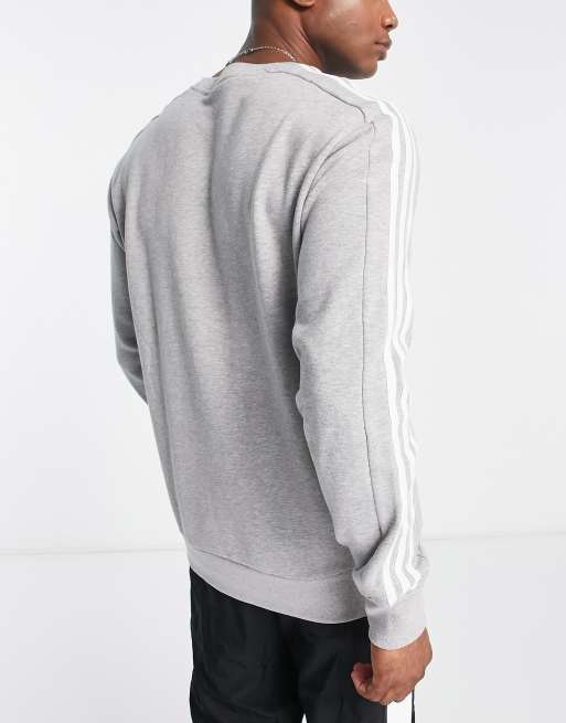 Adidas originals sweatshirt with wrap 3 stripes in whit hot sale