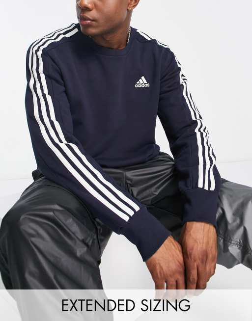 toespraak Dek de tafel Post impressionisme adidas Sportswear essentials 3 stripes sweatshirt in navy | ASOS