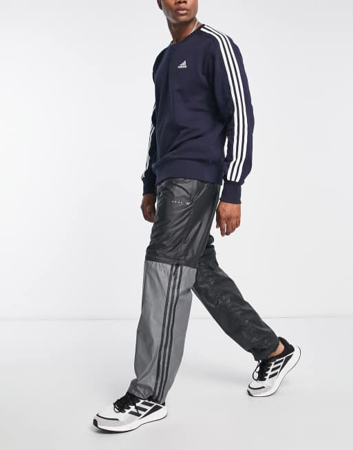 adidas Sportswear essentials 3 stripes sweatshirt in navy