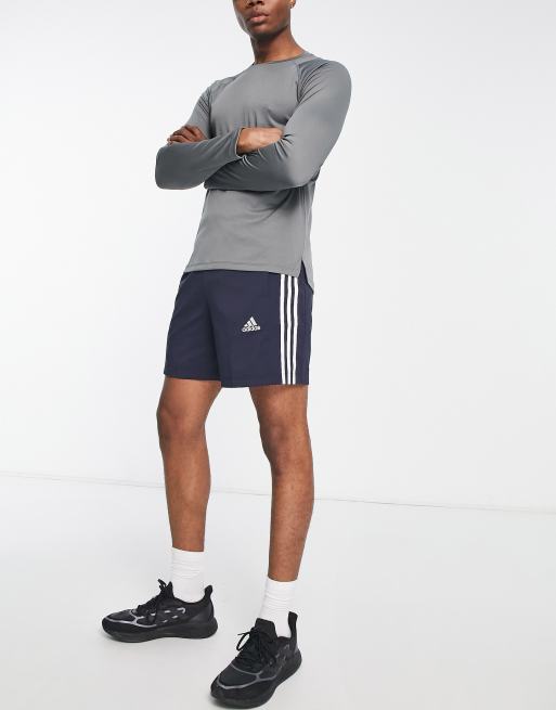 adidas Sportswear - Essentials - Short à 3 bandes - Bleu marine et blanc, 3 de 4
