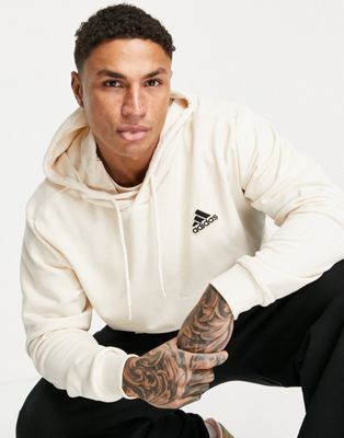 adidas Sportswear Feels Comfy patch logo hoodie in white - ASOS Price Checker