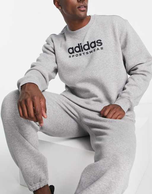 adidas - Sportswear - Felpa grigia con logo lineare, 4 di 4