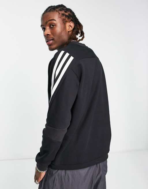 adidas Sportswear future icons 3 stripes sweatshirt in black