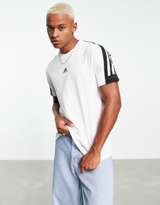 adidas Sportswear Future Icons 3 stripe t-shirt in white  - ASOS Price Checker