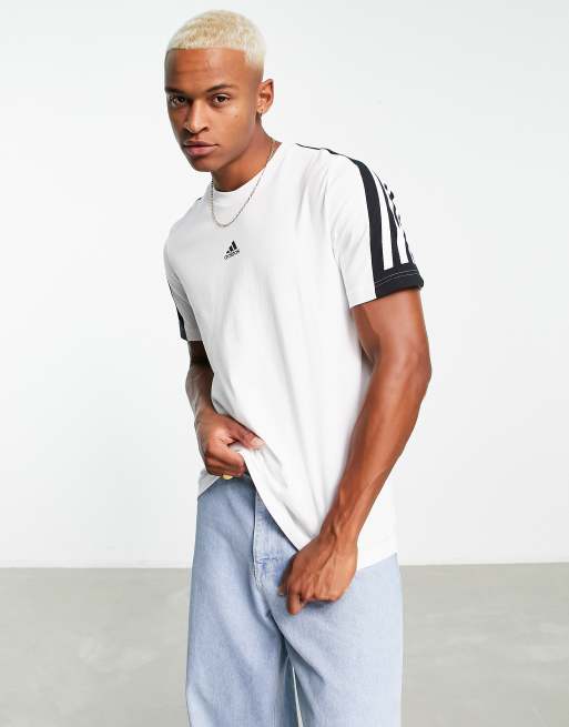 adidas Sportswear Future Icons 3 stripe t-shirt in white | ASOS