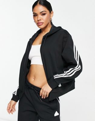 adidas Sportswear future icons 3 stripes hoodie in black - ASOS Price Checker