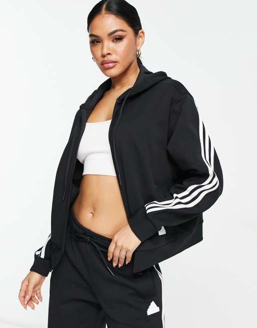 adidas Sportswear future icons 3 stripes hoodie in black | ASOS