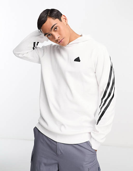 adidas Sportswear Future Icons 3 stripes hoodie in white | ASOS