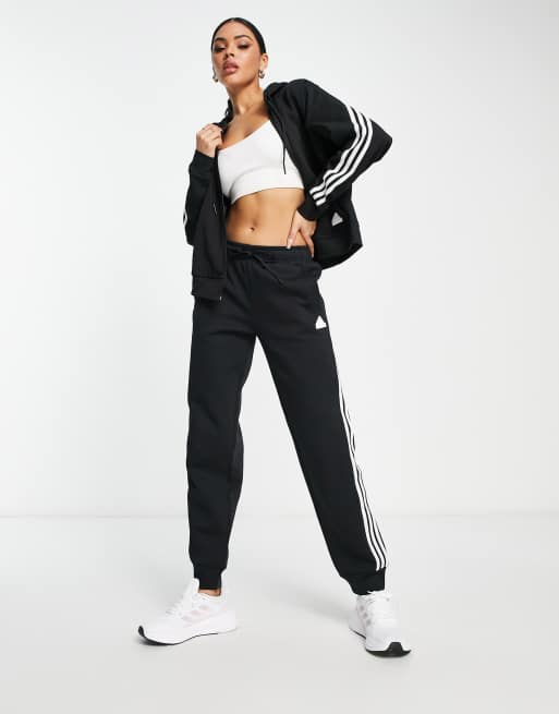 adidas Sportswear future icons 3 stripes joggers in black | ASOS