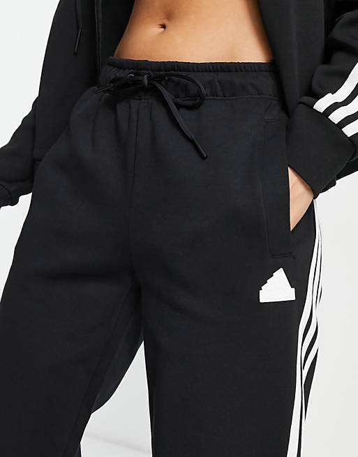 adidas Sportswear future icons 3 stripes joggers in black