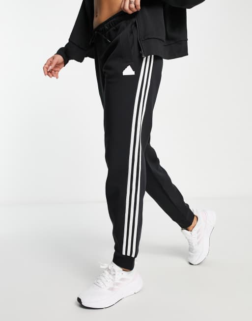 Adidas Future Icons 3-Stripes Regular Tracksuit Bottoms In Black