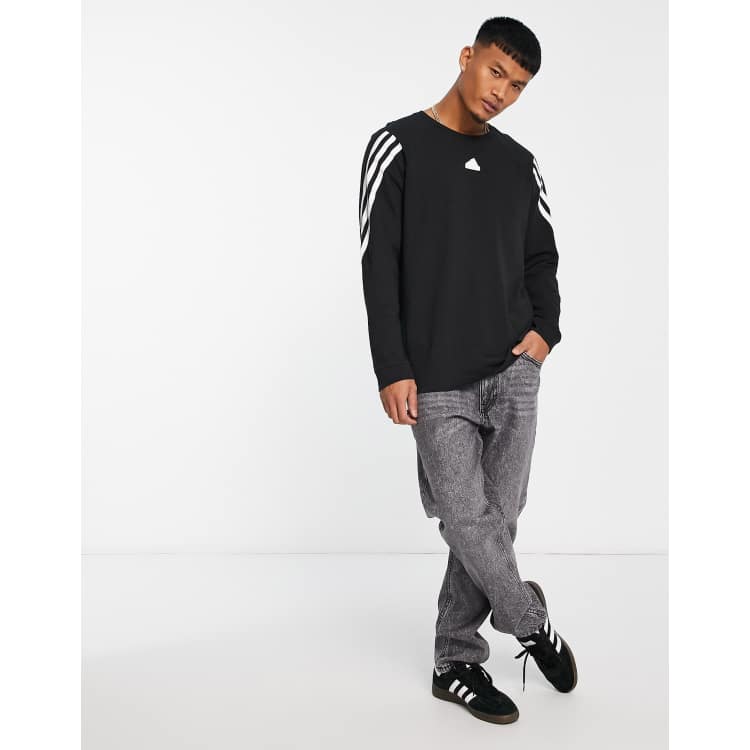 | ASOS Icons sleeve long black Future adidas stripes t-shirt in 3 Sportswear