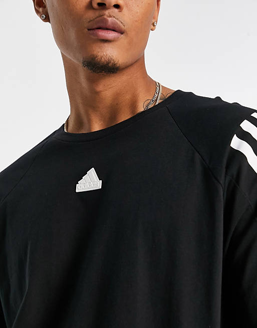 Sportswear stripes | t-shirt sleeve Icons adidas 3 long ASOS Future in black
