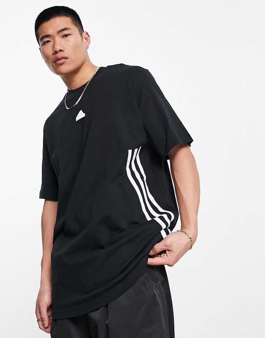 adidas Sportswear future icons 3 stripes t-shirt in black